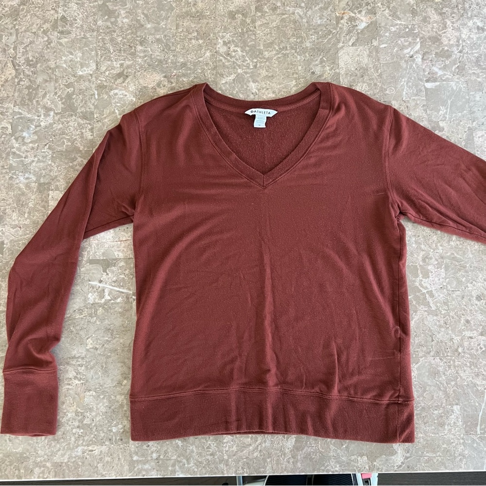 Athleta Women's V-Neck Sweater - Brown